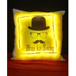 GRABADEAL Bhai Ka Swag LED Light Cushion Gift for Sister
